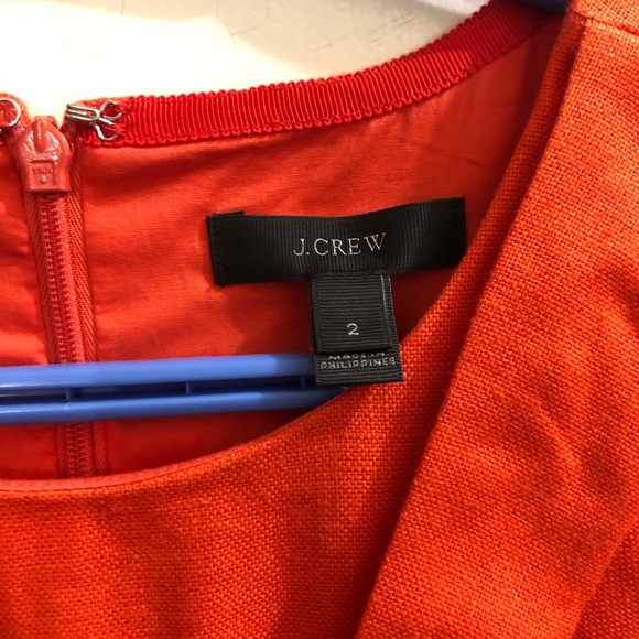 J. Crew linen sleeveless dress red orange colour - Picture 4 of 7
